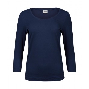 Tee Jays Ladies' 3/4 Sleeve Stretch Tee - Navy - XL