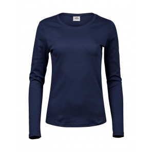 Tee Jays Ladies' LS Interlock T-Shirt - Navy - M