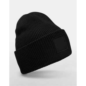 Beechfield Deep Cuffed Tonal Patch Beanie - Black - OneSize