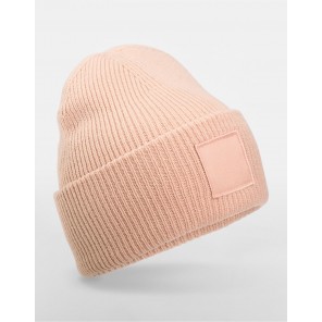 Beechfield Deep Cuffed Tonal Patch Beanie - Peach - OneSize