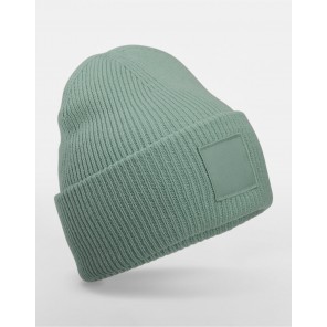 Beechfield Deep Cuffed Tonal Patch Beanie - Dusty Green - OneSize