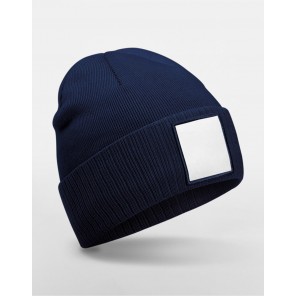 Beechfield Appliqué Patch Beanie - Oxford Navy/White - OneSize