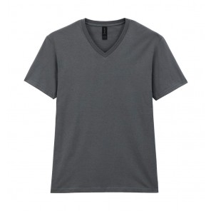 Gildan Softstyle Adult V-Neck T-Shirt - Charcoal - 2XL