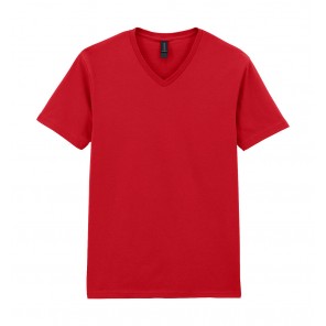 Gildan Softstyle Adult V-Neck T-Shirt - Red - M