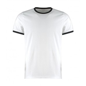 Kustom Kit Fashion Fit Ringer Tee - White/Black - M