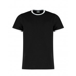 Kustom Kit Fashion Fit Ringer Tee - Black/White - M