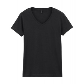 Gildan Softstyle Women's V-Neck T-Shirt - Black - M