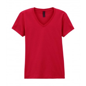 Gildan Softstyle Women's V-Neck T-Shirt - Cherry Red - M