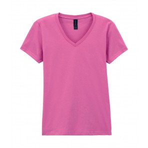 Gildan Softstyle Women's V-Neck T-Shirt - Azalea - M