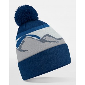 Beechfield Mountain Peaks Pom Pom Beanie - Rocky Peaks - OneSize