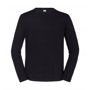 Fruit of the Loom Iconic 195 Ringspun Premium Long Sleeve T - Black - XS