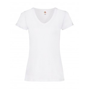 Fruit of the Loom Ladies' Valueweight V-Neck T - White - XL