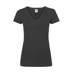 Fruit of the Loom Ladies' Valueweight V-Neck T - Black - XL
