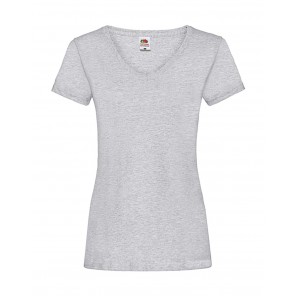 Fruit of the Loom Ladies' Valueweight V-Neck T - Heather Grey - XL