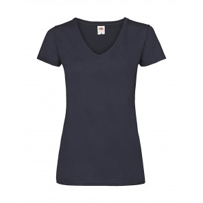 Fruit of the Loom Ladies' Valueweight V-Neck T - Deep Navy - XL