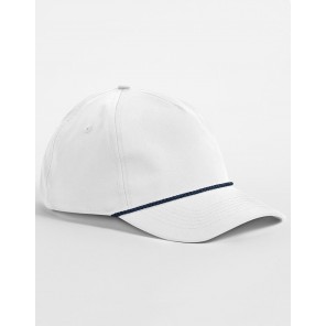 Beechfield Rope Detail Golf Cap - White/Navy - OneSize