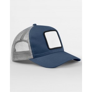 Beechfield Appliqué Patch 5 Panel Trucker - Slate Blue/Light Grey - OneSize