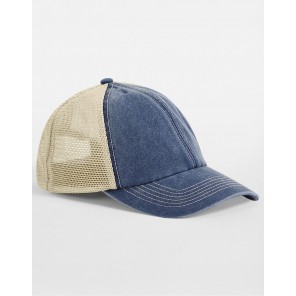Beechfield 6 Panel Vintage Trucker - Vintage Denim/Stone - OneSize