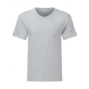 Fruit of the Loom Iconic 150 V Neck T - Heather Grey - 5XL
