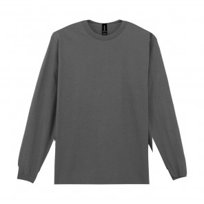 Gildan Ultra Cotton Adult T-Shirt LS - Charcoal - L