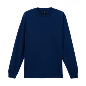 Gildan Ultra Cotton Adult T-Shirt LS - Navy - S