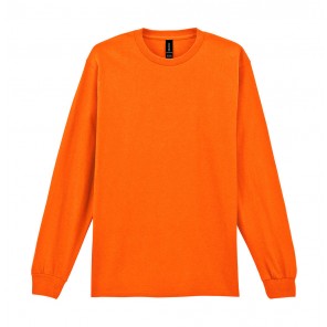 Gildan Ultra Cotton Adult T-Shirt LS - S Orange - S