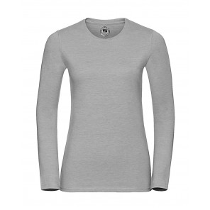 Russell Ladies Long Sleeve HD T - Silver Marl - 2XL