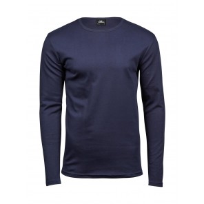 Tee Jays Men's LS Interlock T-Shirt - Navy - 2XL