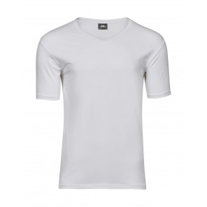 Tee Jays Men's Stretch V-Tee - White - XL