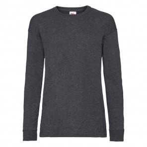 Fruit of the Loom Kids' Valueweight Long Sleeve T - Dark Heather Grey - 128(7-8)