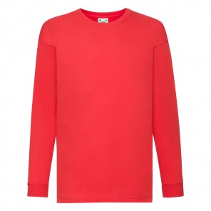 Fruit of the Loom Kids' Valueweight Long Sleeve T - Red - 104(3-4)