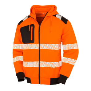 Result Genuine Recycled Recycled Robust Zipped Safety Hoody - Orange - M