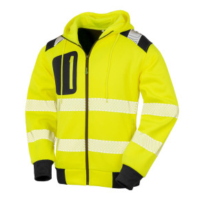 Result Genuine Recycled Recycled Robust Zipped Safety Hoody - Yellow - 4XL