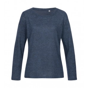 Stedman Knit Long Sleeve Women - Marina Blue Melange - L