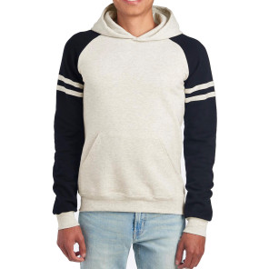 Jerzees NuBlend Varsity Colour-Block Hooded Sweatshirt - Black - S
