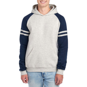 Jerzees NuBlend Varsity Colour-Block Hooded Sweatshirt - Brown - 2XL