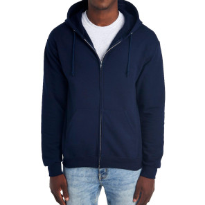 Jerzees NuBlend Full-Zip Hooded Sweatshirt - Navy Blue - L