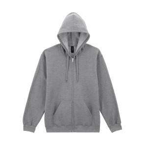 Gildan Softstyle Midweight Full Zip Hooded Sweat - Grey - L