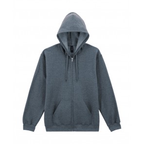 Gildan Softstyle Midweight Full Zip Hooded Sweat - Dark Heather - L