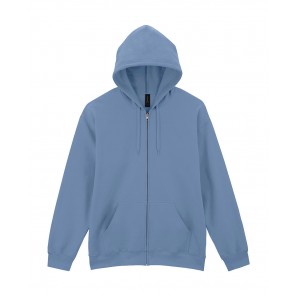Gildan Softstyle Midweight Full Zip Hooded Sweat - Stone Blue - M