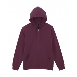 Gildan Softstyle Midweight Full Zip Hooded Sweat - Maroon - L