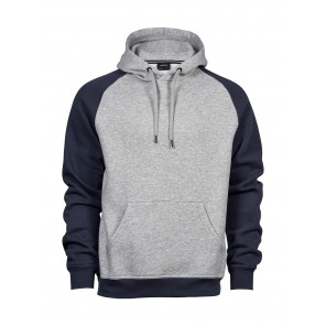 Tee Jays Two-Tone Hooded Sweatshirt - Heather/Navy - XL