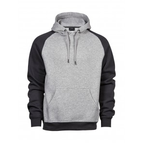 Tee Jays Two-Tone Hooded Sweatshirt - Heather/Dark Grey - 2XL