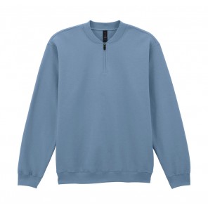 Gildan Softstyle Midweight Adult Fleece 1/4 Zip Sweat - Stone Blue - 2XL