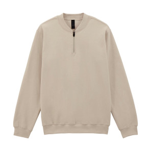 Gildan Softstyle Midweight Adult Fleece 1/4 Zip Sweat - Beige - 2XL
