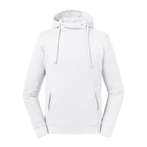 Russell Pure Organic Pure Organic High Collar Hooded Sweat - White - 3XL