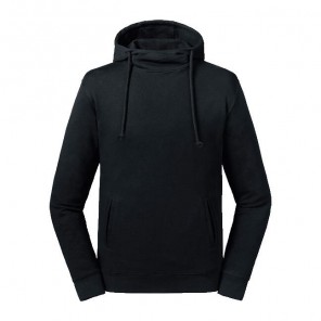 Russell Pure Organic Pure Organic High Collar Hooded Sweat - Black - L