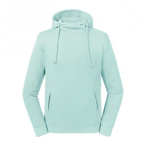 Russell Pure Organic Pure Organic High Collar Hooded Sweat - Aqua - L