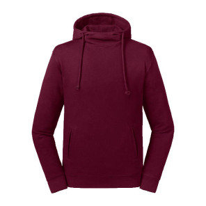 Russell Pure Organic Pure Organic High Collar Hooded Sweat - Red - L