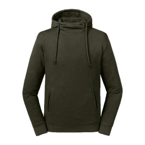 Russell Pure Organic Pure Organic High Collar Hooded Sweat - Green - M